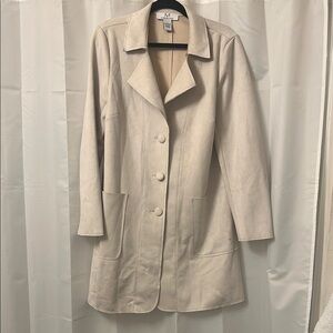 M Magaschoni “Faux Leather” Cream Women's Coat